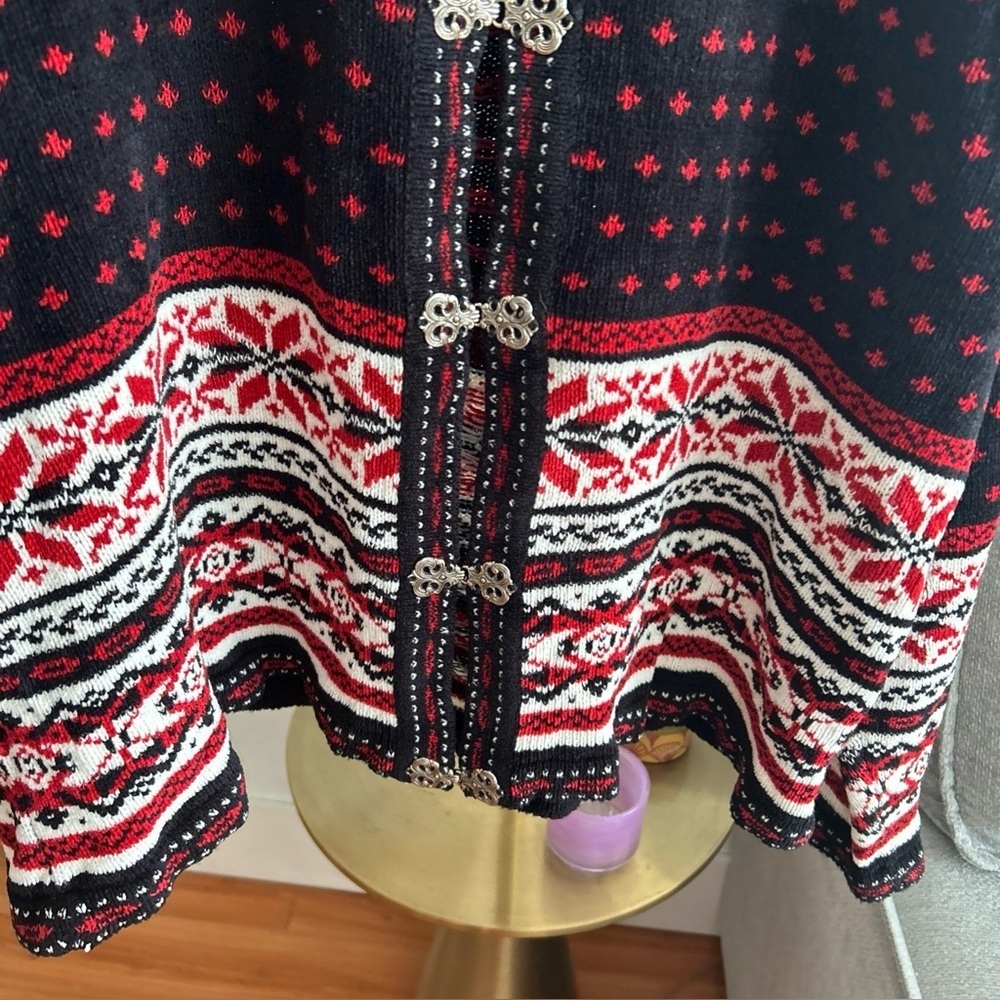Vintage Croft & Barrow Knit Cardigan L Nordic Fisherman Sweater - Picture 4 of 9